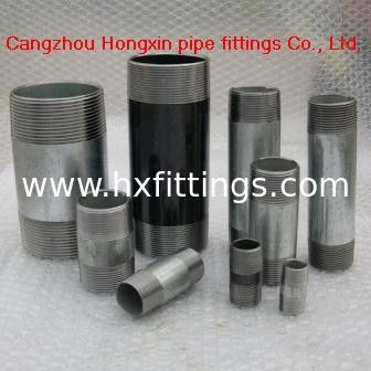 Short threads pipe nipples, barrel nipples