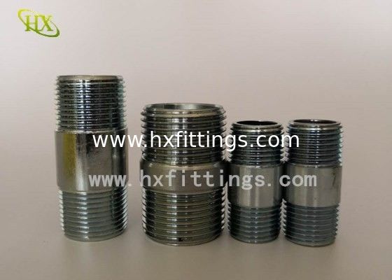 Carbon steel hydraulic long nipples BSP NPT male thread galvanized steel  fittings male pipe nipple